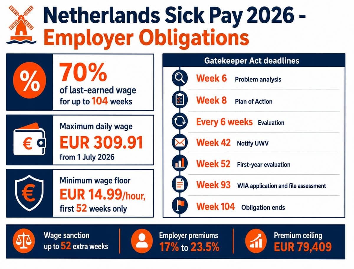 Nederlandse regels voor loondoorbetaling bij ziekte voor werkgevers